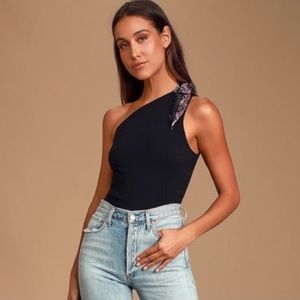 Free People Caroline Mock Neck One Shoulder Top